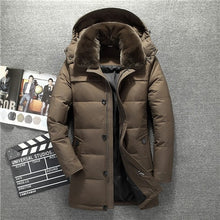 Load image into Gallery viewer, Men's winter jacket fur collar hat detachable long coat winter duck down jacket men doudoune homme thick men's winter coat