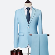 Load image into Gallery viewer, Suit Male 3 Piece Set Business Men&#39;s Suits Blazers Large Size Boutique Suit Slim 2020 High-end Formal Fit Party Wedding Regular
