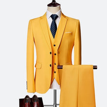 Load image into Gallery viewer, Suit Male 3 Piece Set Business Men&#39;s Suits Blazers Large Size Boutique Suit Slim 2020 High-end Formal Fit Party Wedding Regular
