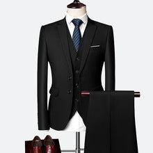 Load image into Gallery viewer, Suit Male 3 Piece Set Business Men&#39;s Suits Blazers Large Size Boutique Suit Slim 2020 High-end Formal Fit Party Wedding Regular
