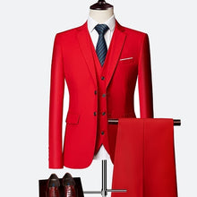 Load image into Gallery viewer, Suit Male 3 Piece Set Business Men&#39;s Suits Blazers Large Size Boutique Suit Slim 2020 High-end Formal Fit Party Wedding Regular
