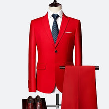 Load image into Gallery viewer, Suit Male 3 Piece Set Business Men&#39;s Suits Blazers Large Size Boutique Suit Slim 2020 High-end Formal Fit Party Wedding Regular
