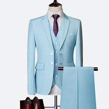 Load image into Gallery viewer, Suit Male 3 Piece Set Business Men&#39;s Suits Blazers Large Size Boutique Suit Slim 2020 High-end Formal Fit Party Wedding Regular
