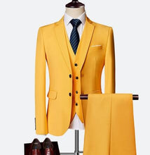 Load image into Gallery viewer, Suit Male 3 Piece Set Business Men&#39;s Suits Blazers Large Size Boutique Suit Slim 2020 High-end Formal Fit Party Wedding Regular
