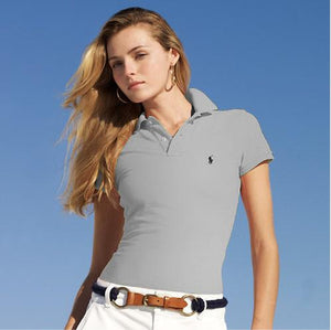 RALPH- LAUREN- New Original Brand Polo Shirt Women Tops Summer Short Sleeve Fashion Clothing 100% Cotton Womans Tee Shirt 2RL7